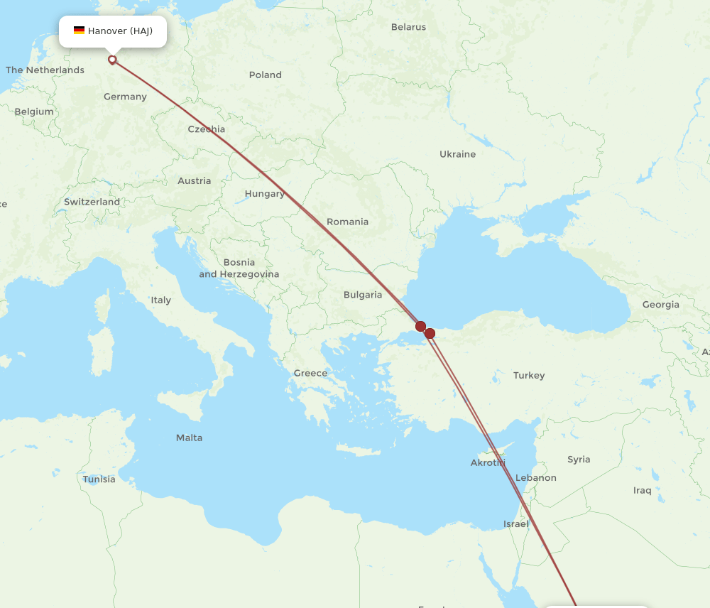 MED-HAJ flight routes