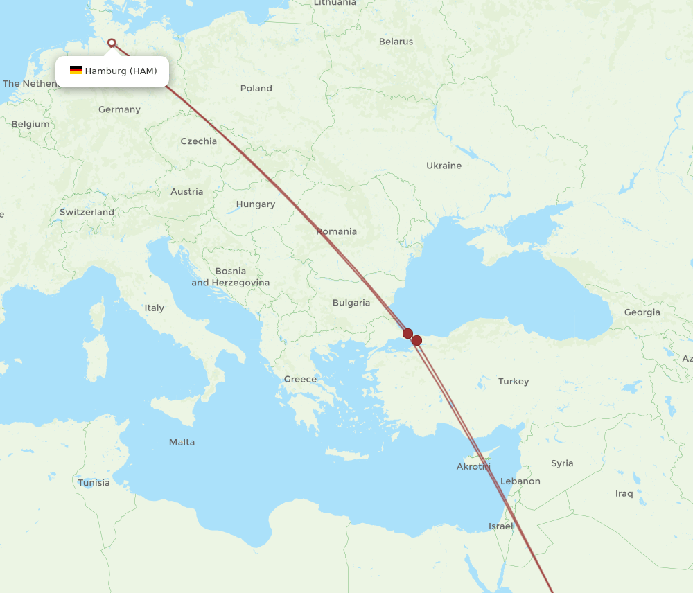 MED-HAM flight routes