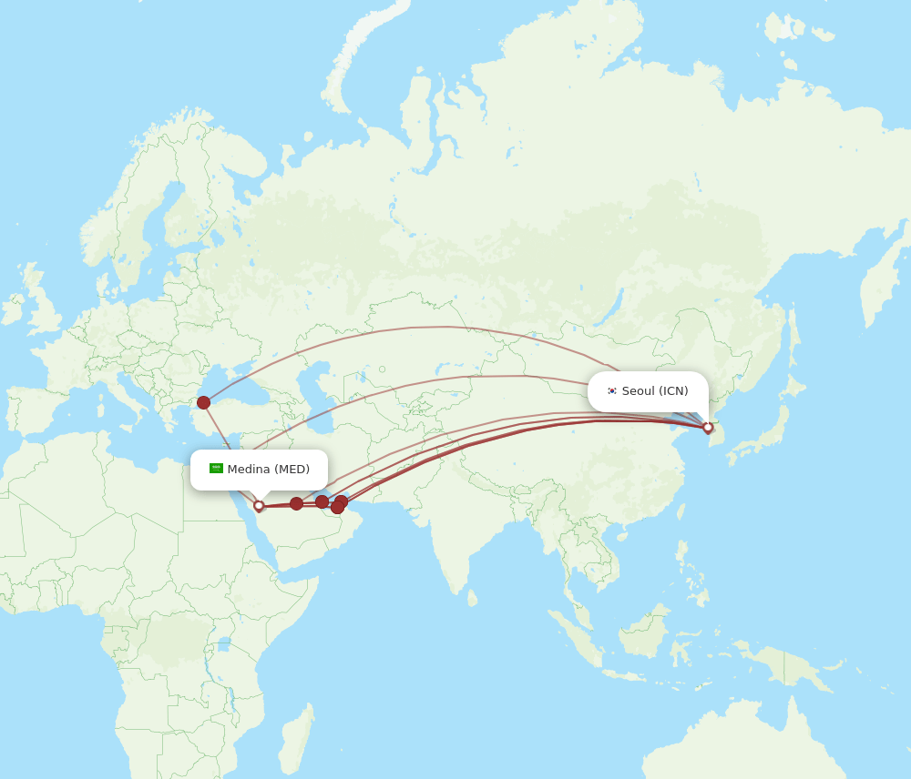 MED-ICN flight routes