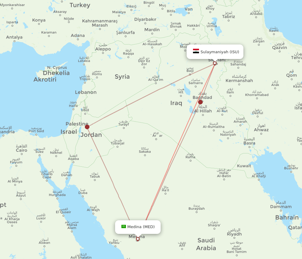 MED-ISU flight routes
