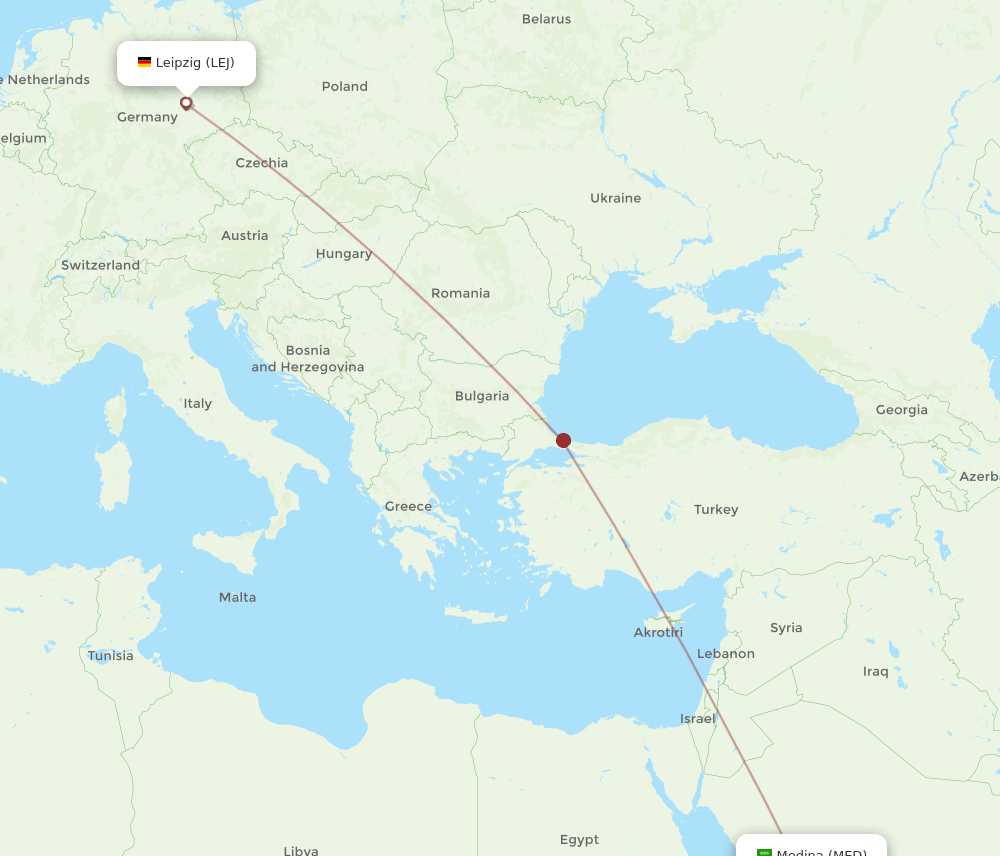 MED-LEJ flight routes