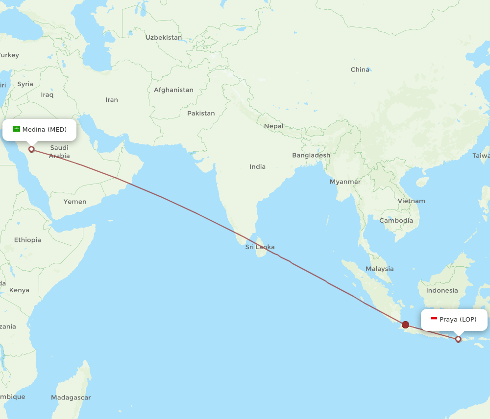 MED-LOP flight routes