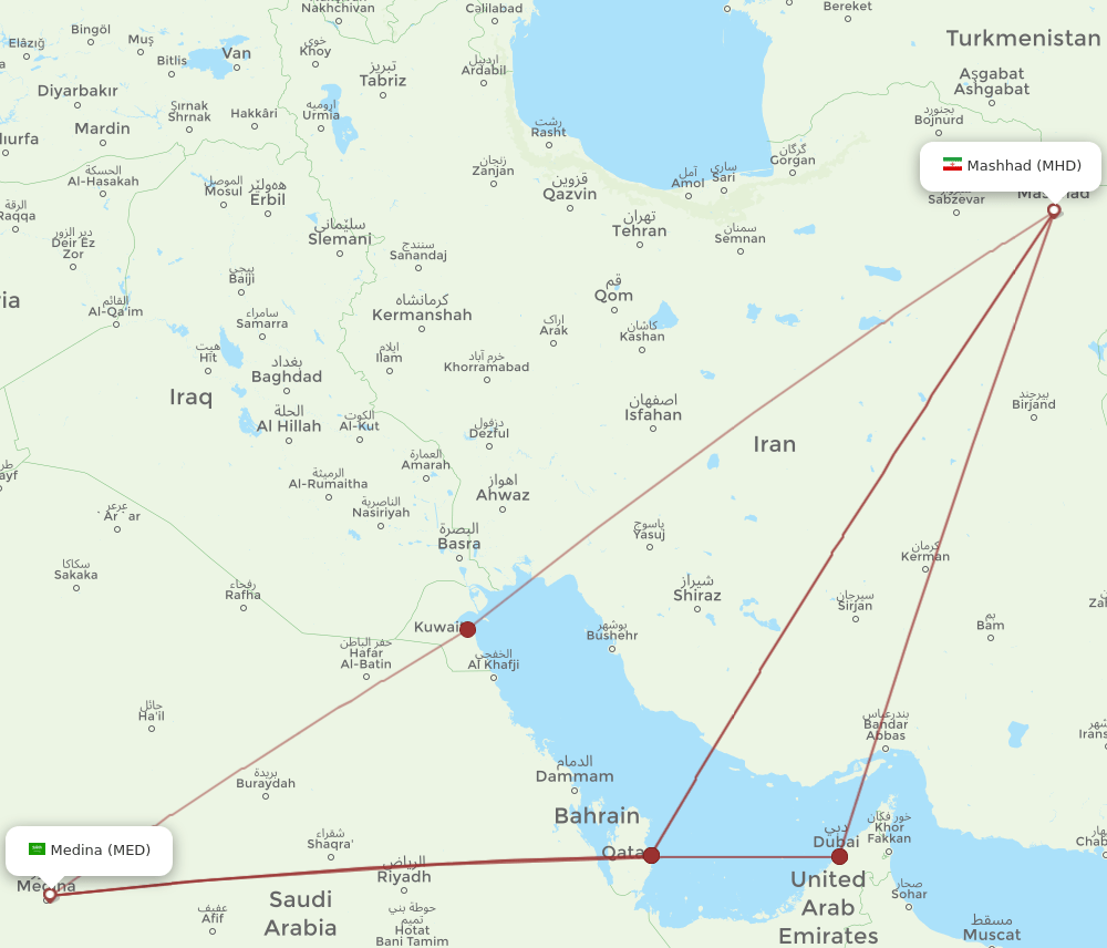 MED-MHD flight routes