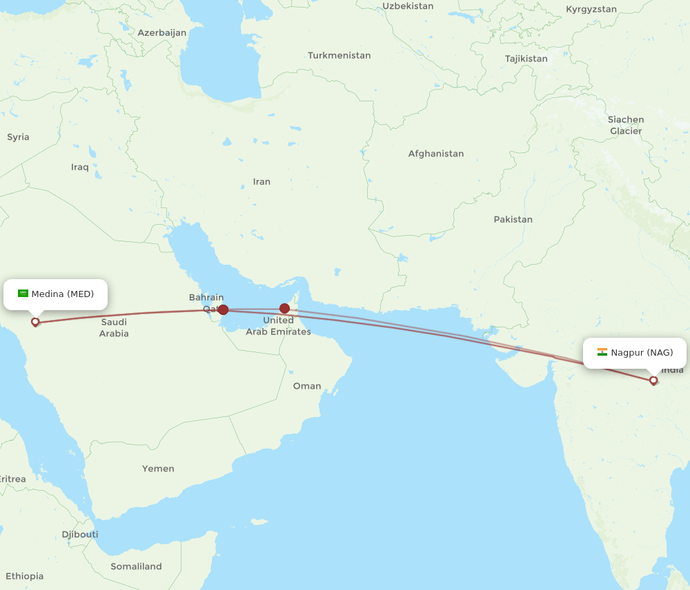MED-NAG flight routes