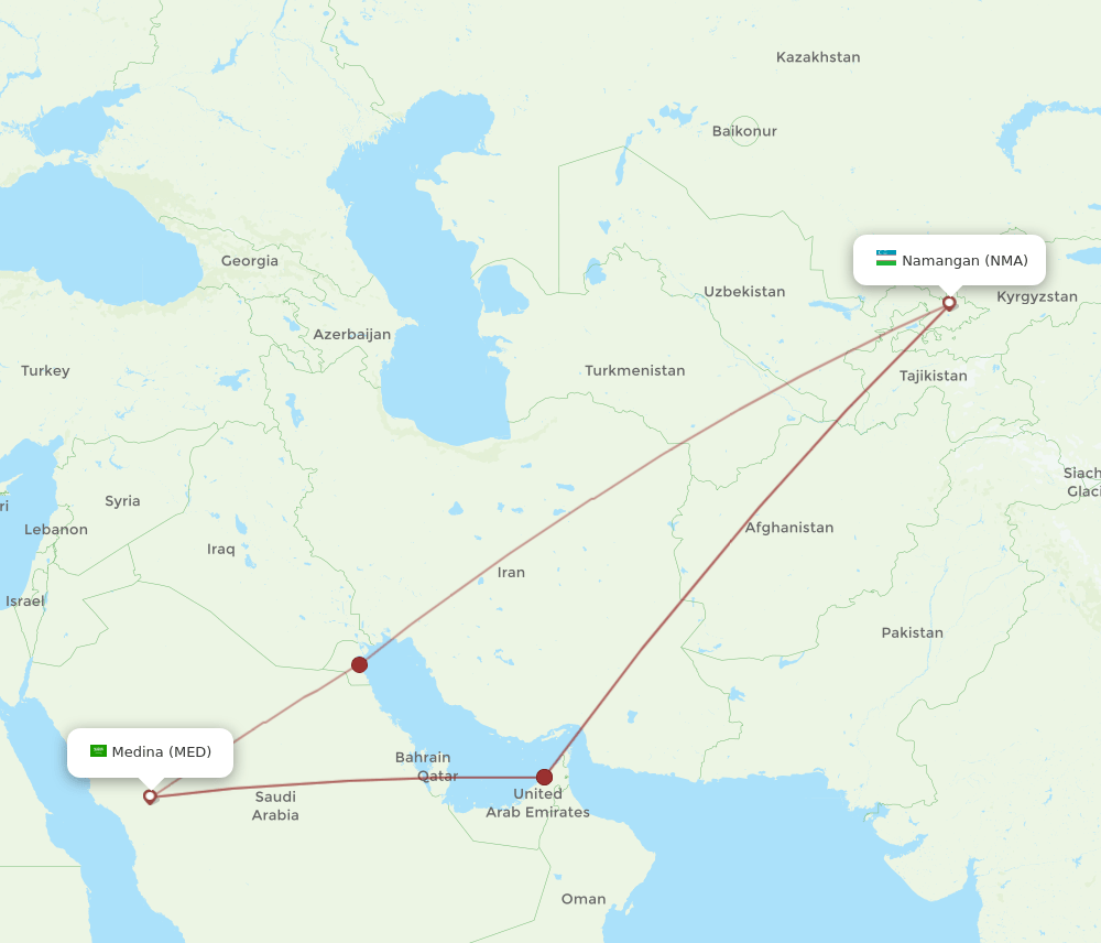 MED-NMA flight routes