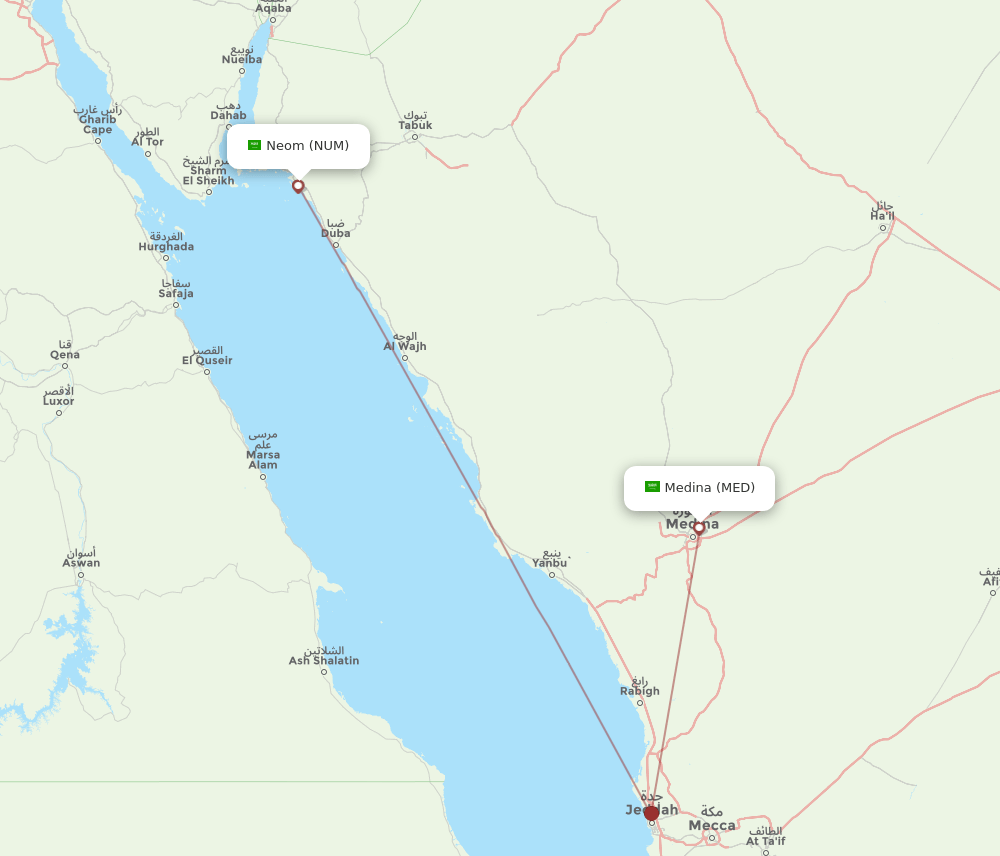 MED-NUM flight routes