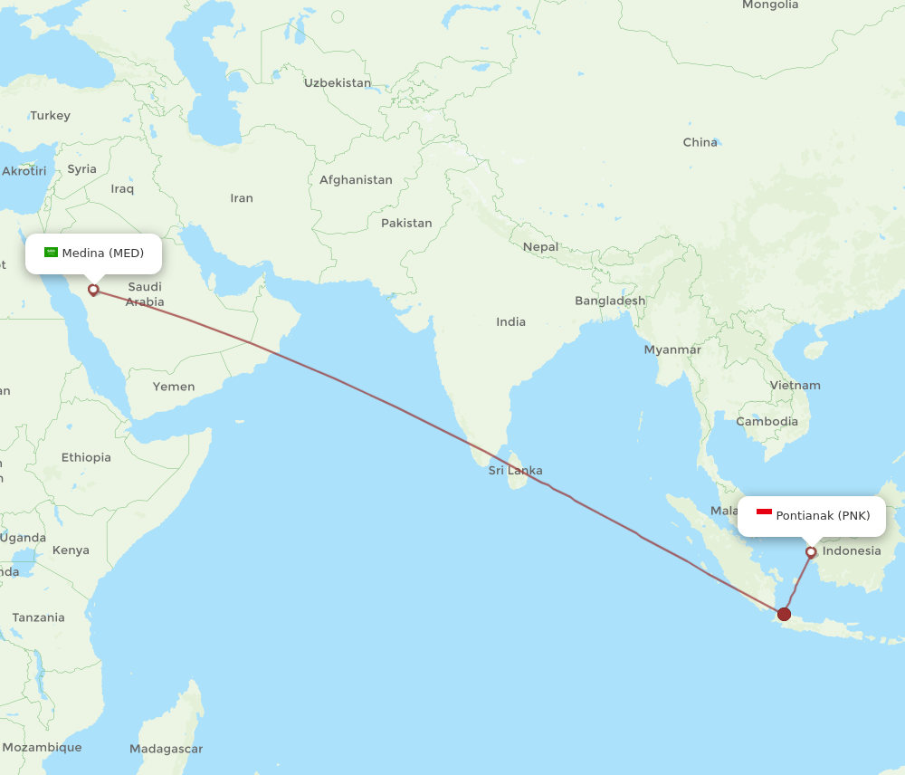 MED-PNK flight routes