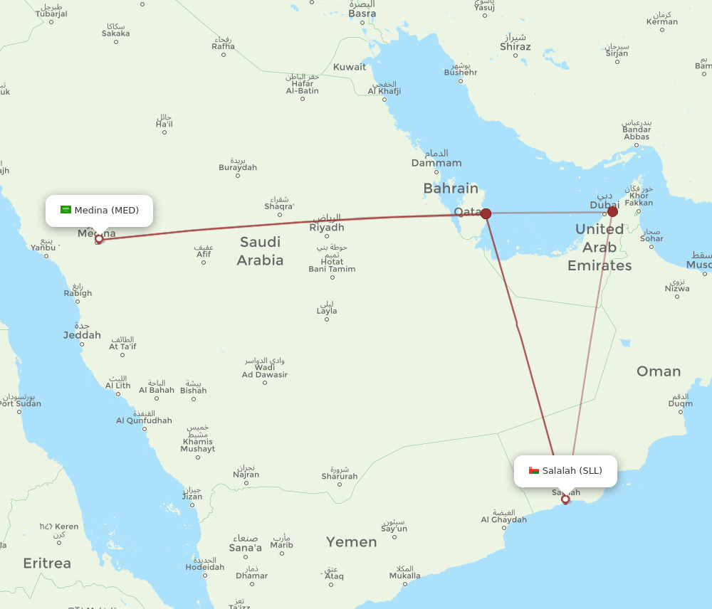 MED-SLL flight routes