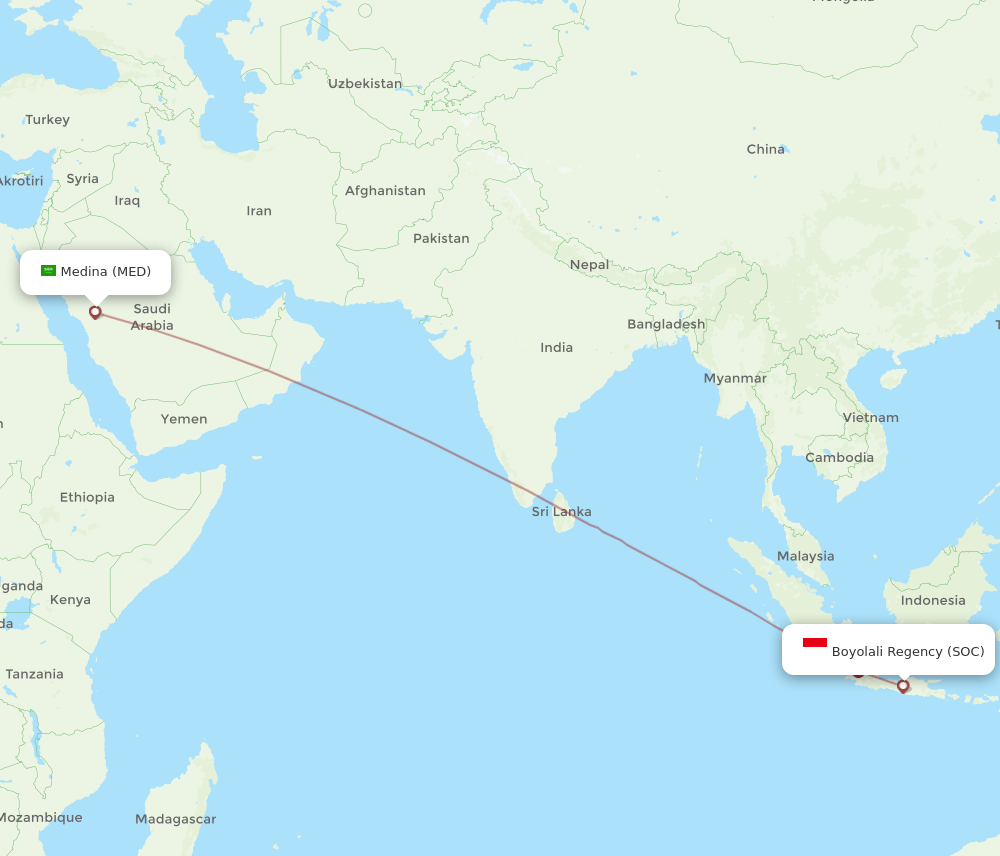 MED-SOC flight routes