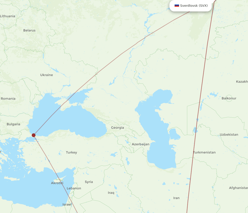 MED-SVX flight routes