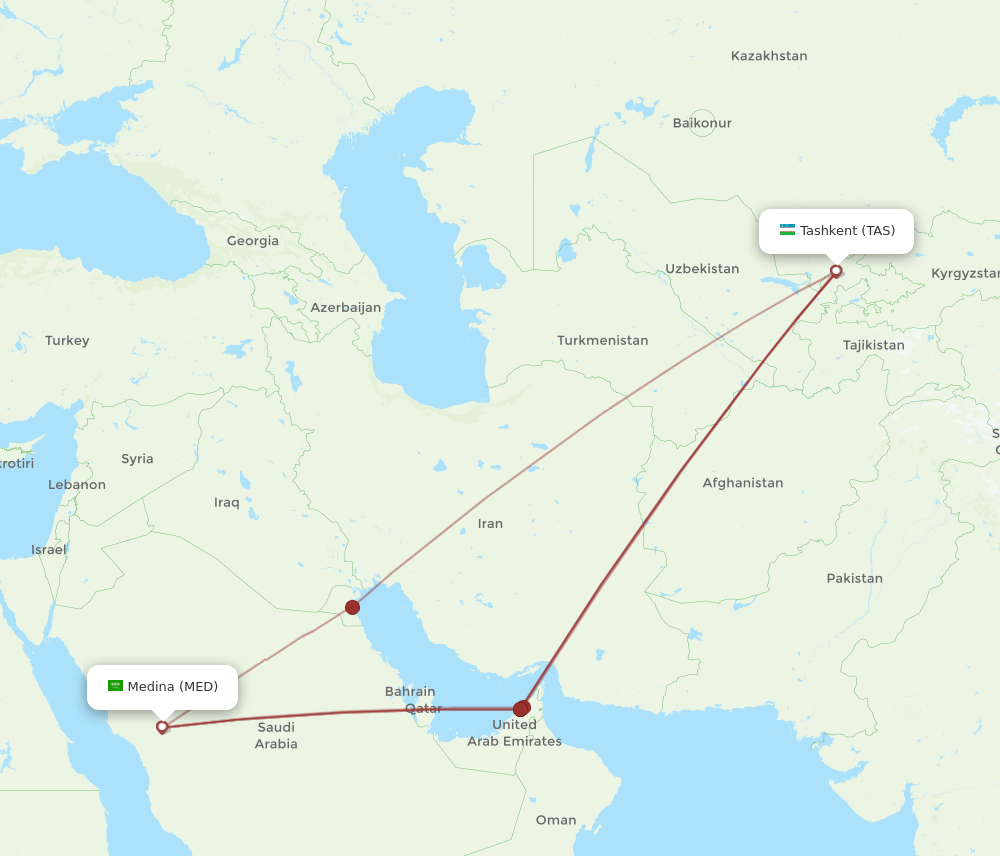 MED-TAS flight routes