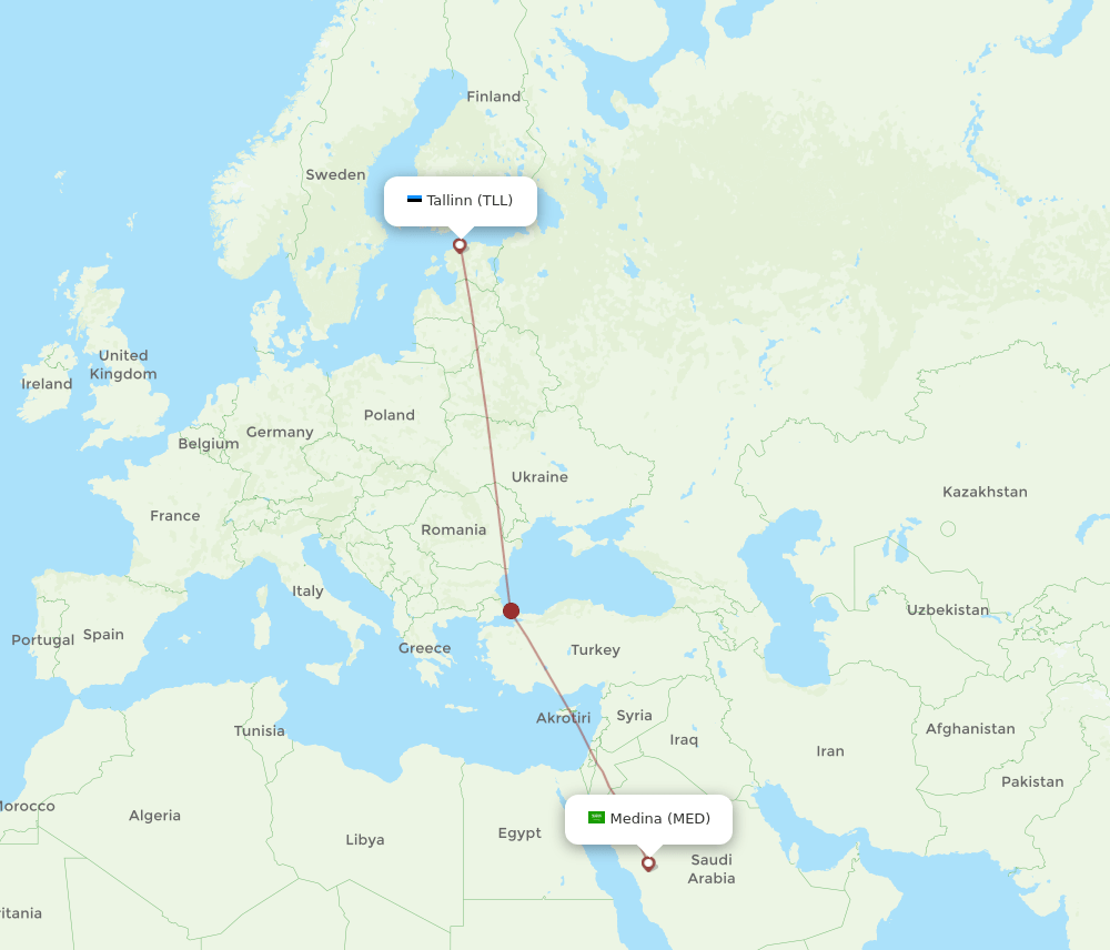 MED-TLL flight routes