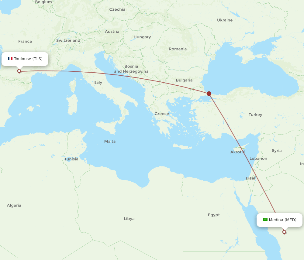 MED-TLS flight routes