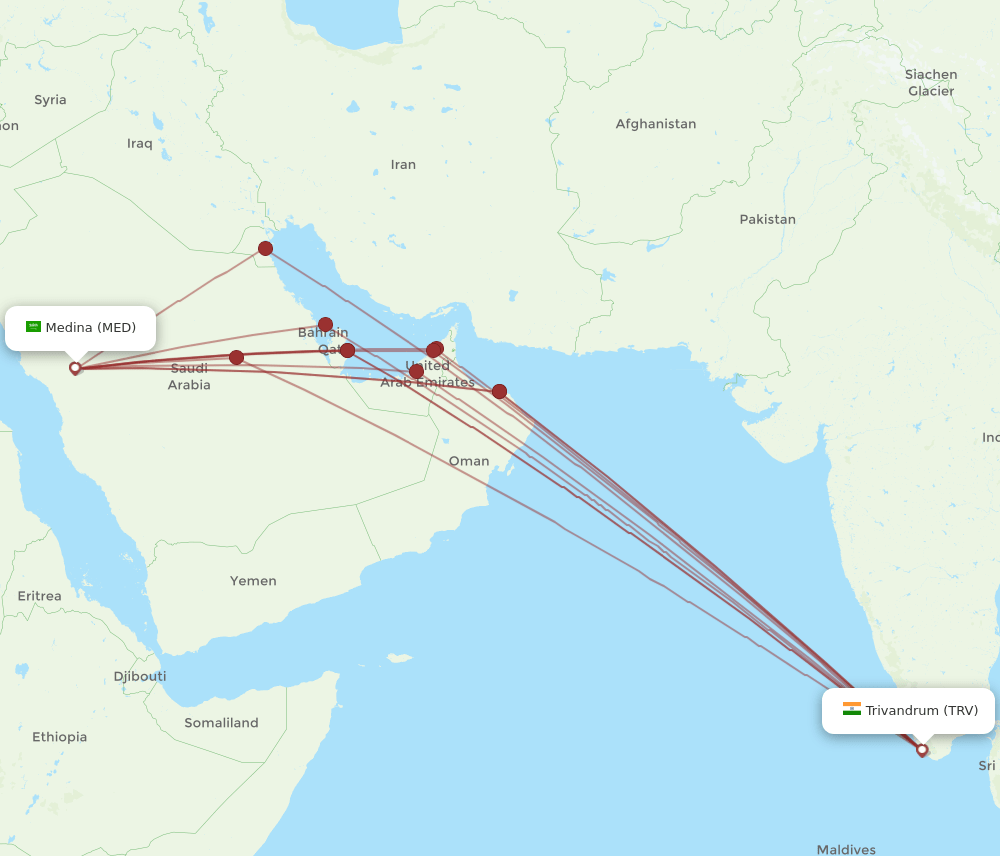 MED-TRV flight routes
