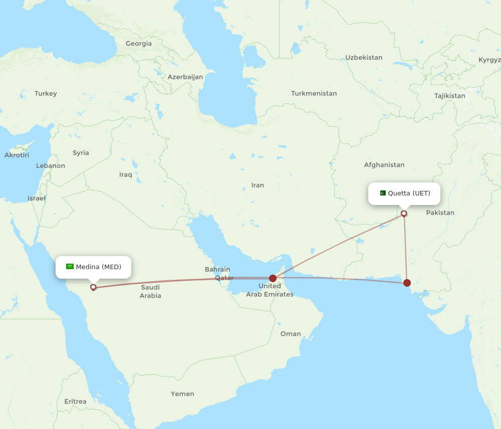 MED-UET flight routes