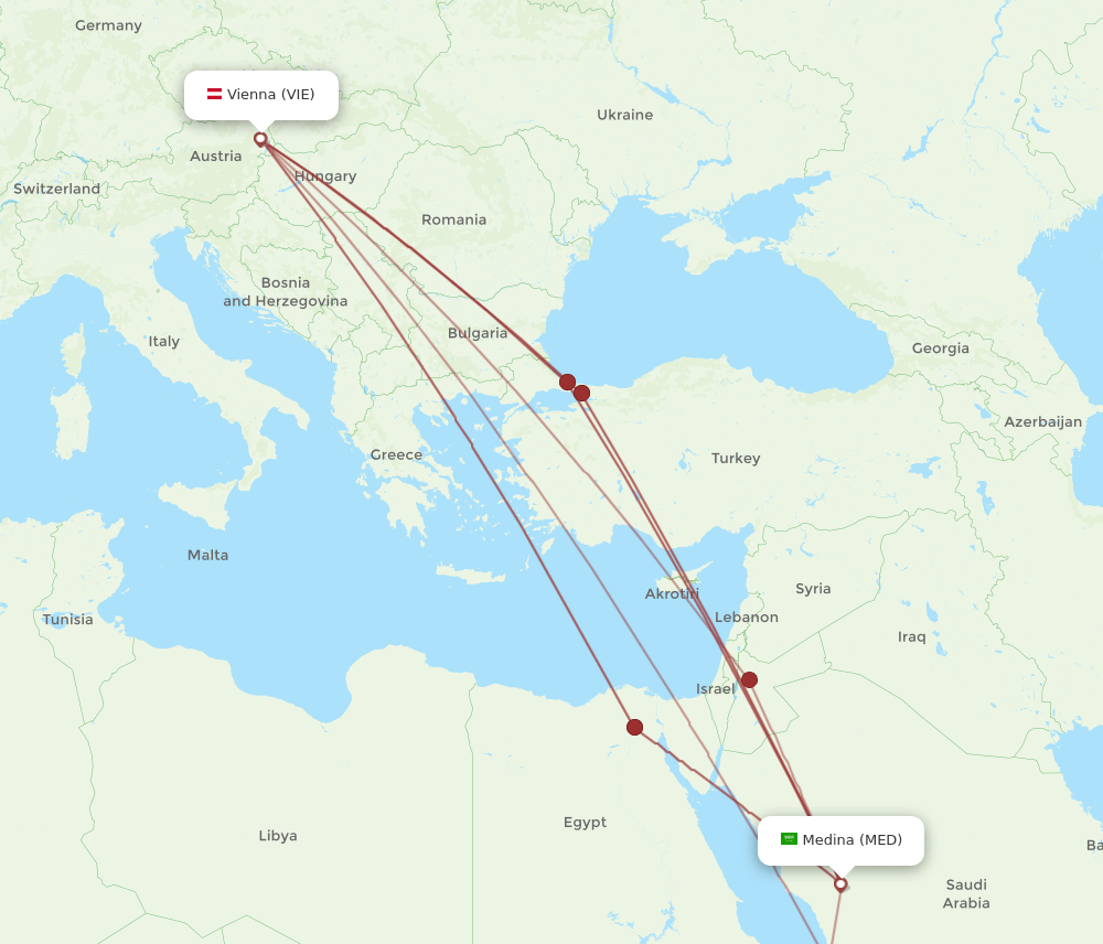 MED-VIE flight routes