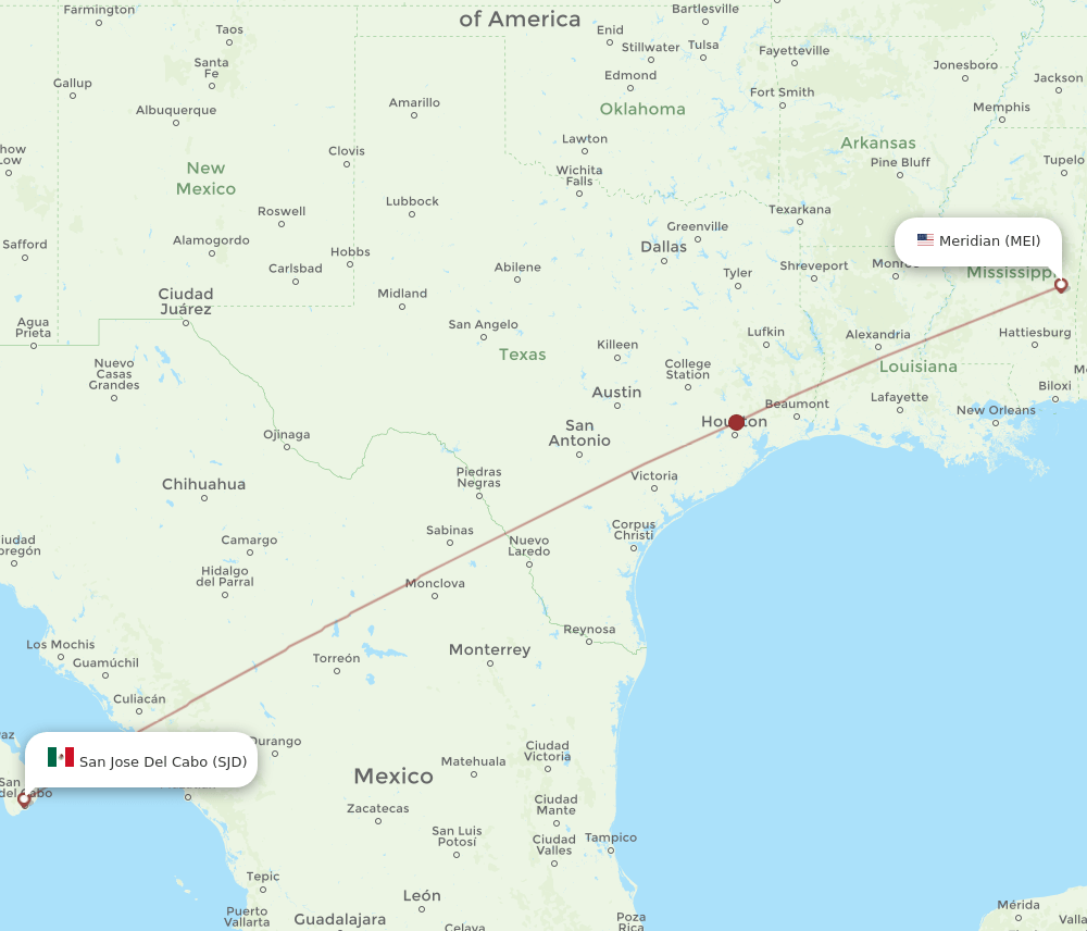 MEI-SJD flight routes
