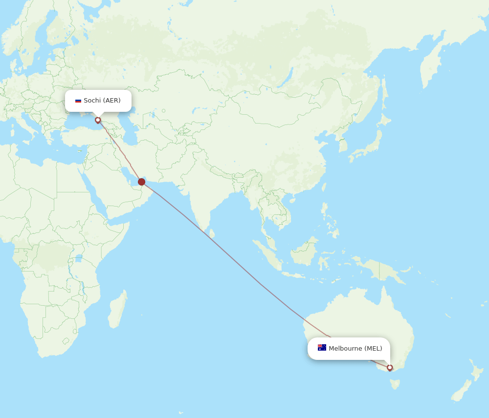 MEL-AER flight routes