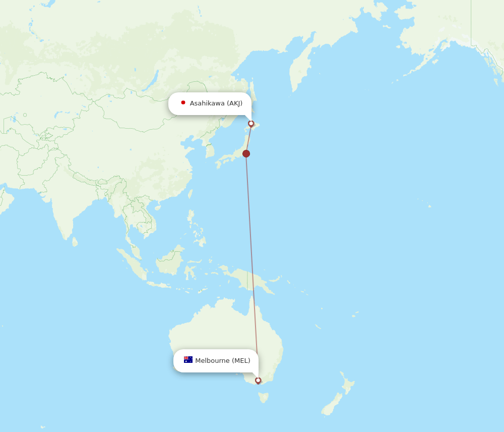 MEL-AKJ flight routes