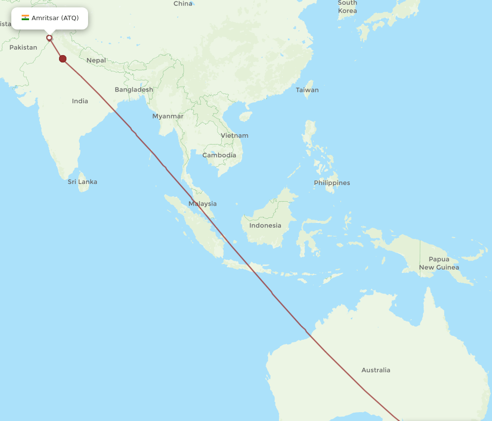 MEL-ATQ flight routes