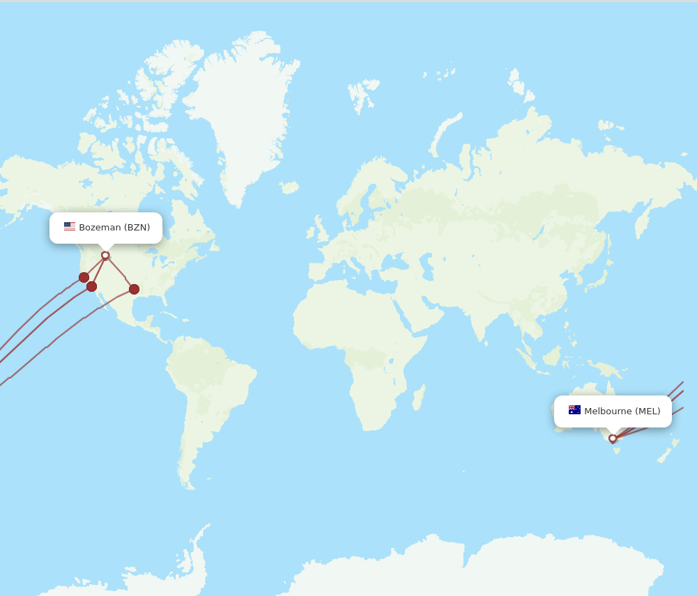 MEL-BZN flight routes
