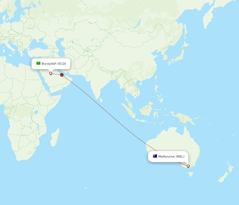 MEL-ELQ flight routes