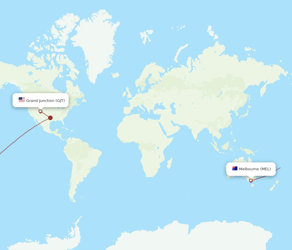 MEL-GJT flight routes