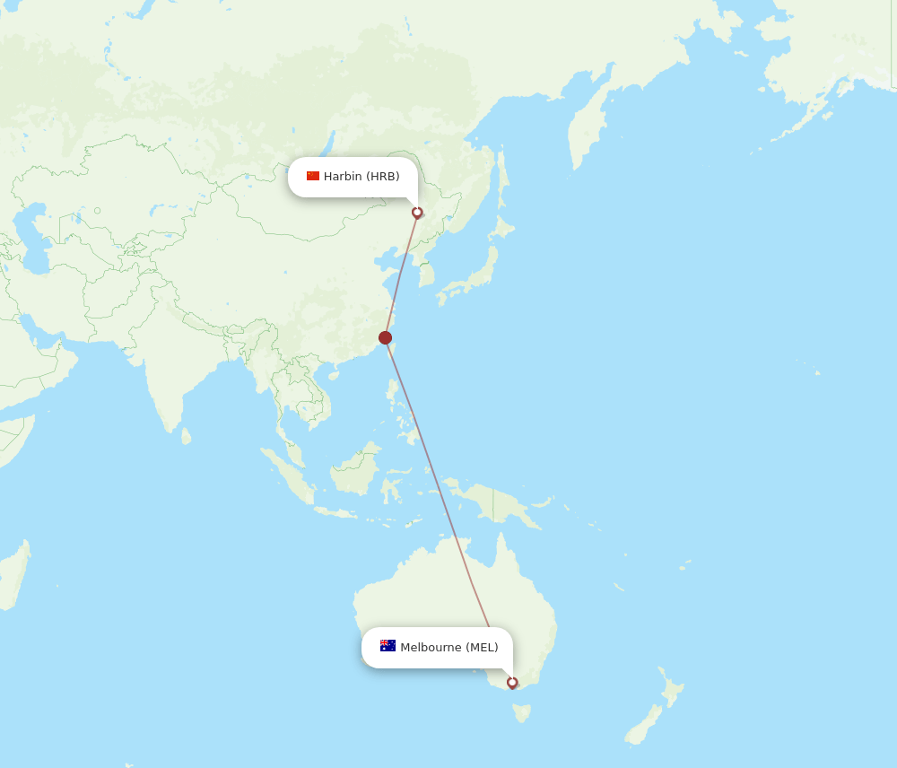 MEL-HRB flight routes