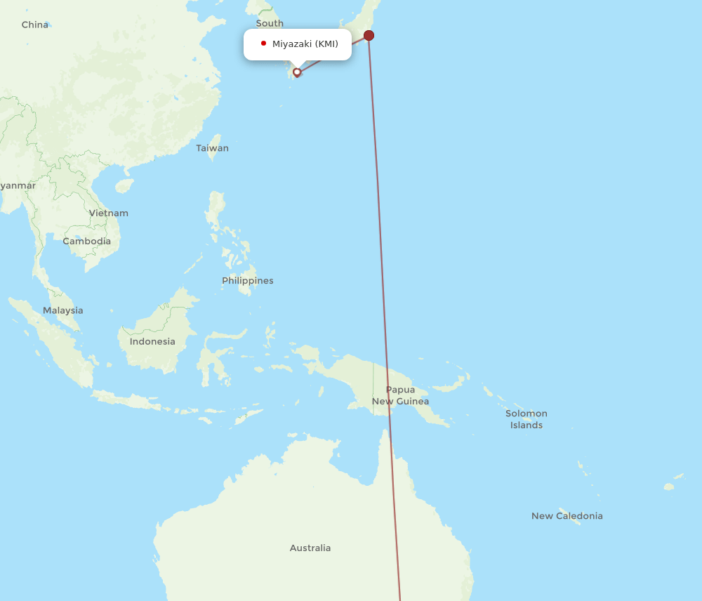 MEL-KMI flight routes