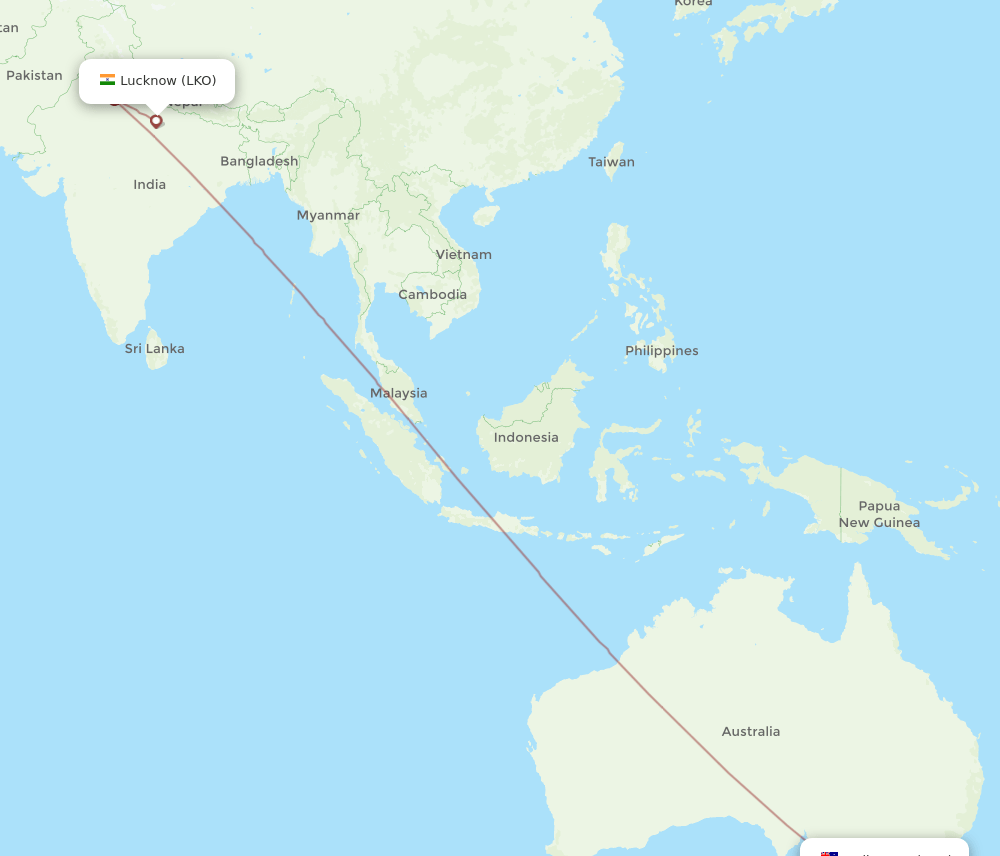 MEL-LKO flight routes