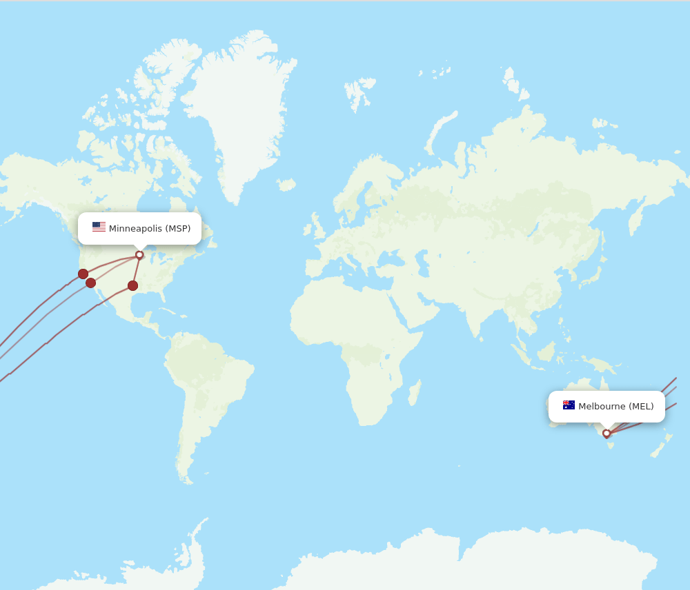 MEL-MSP flight routes