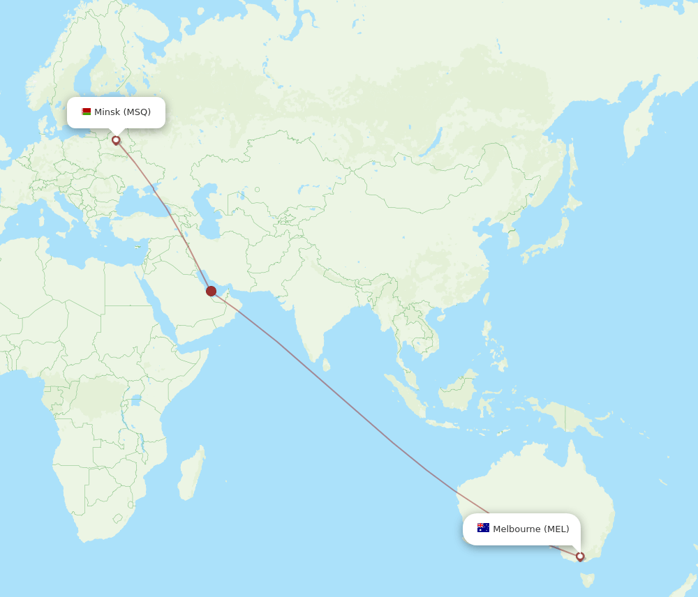 MEL-MSQ flight routes