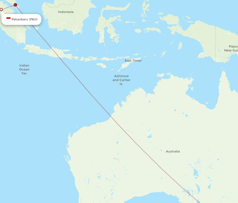 MEL to PKU flights and routes map