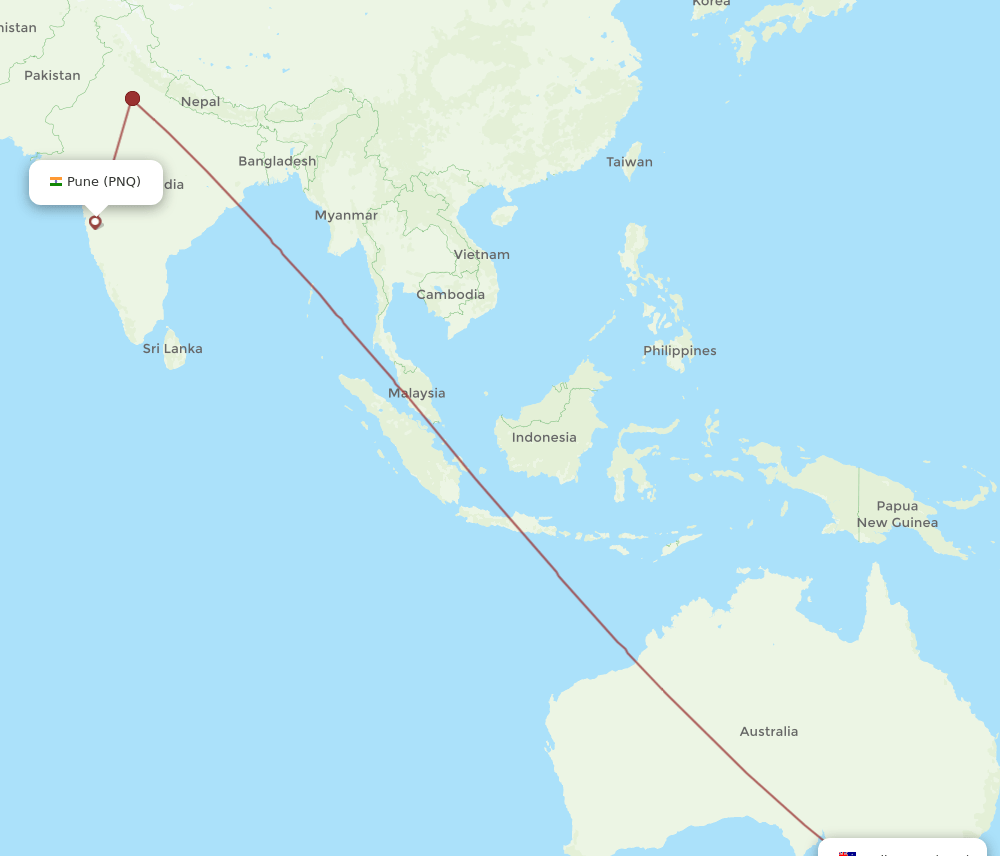 MEL-PNQ flight routes