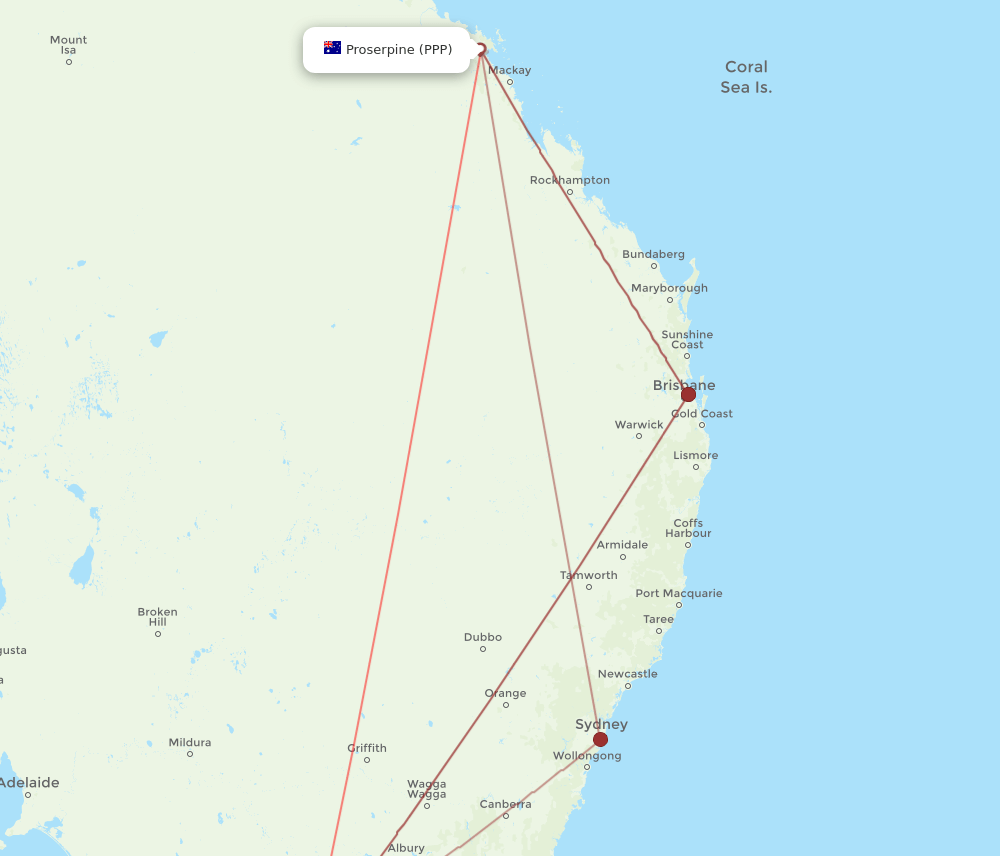 MEL-PPP flight routes