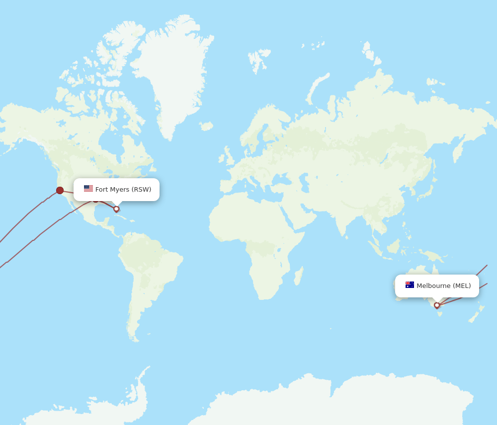 MEL-RSW flight routes
