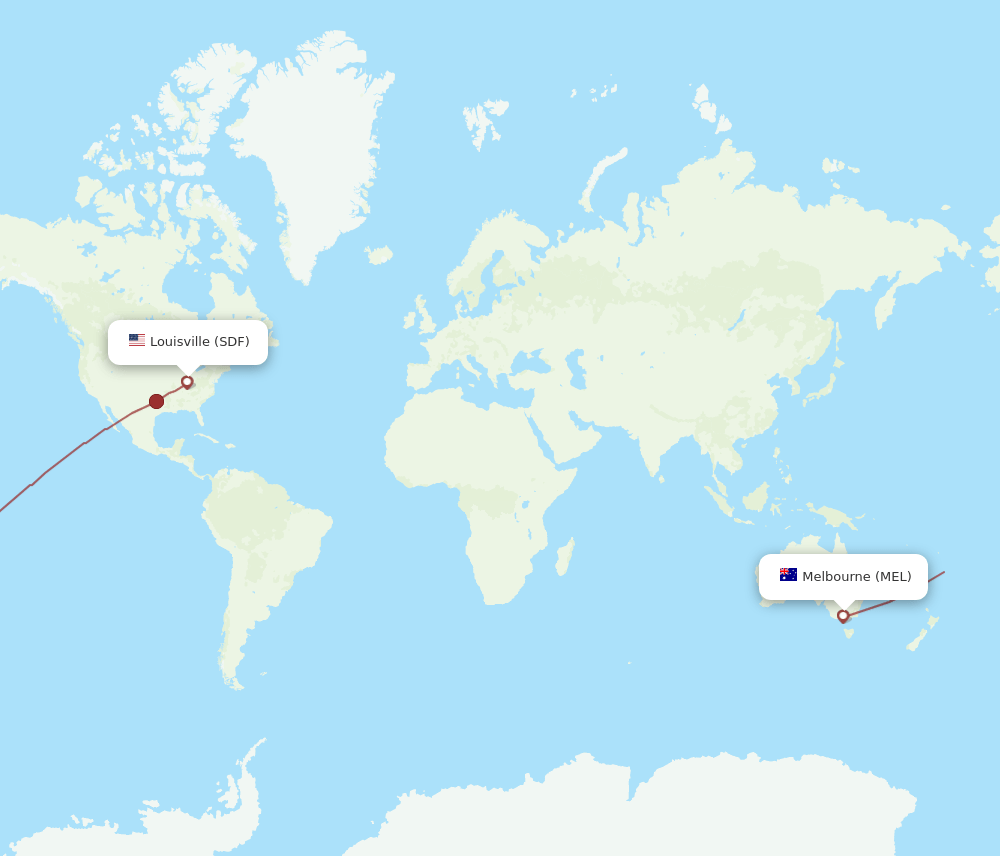 MEL to SDF flights and routes map