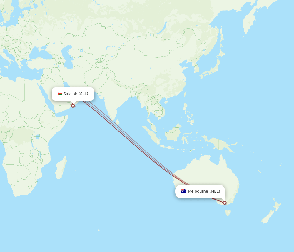 MEL-SLL flight routes