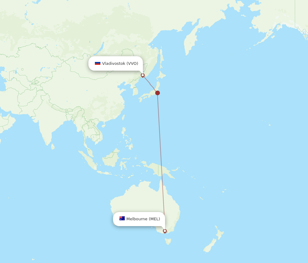MEL to VVO flights and routes map