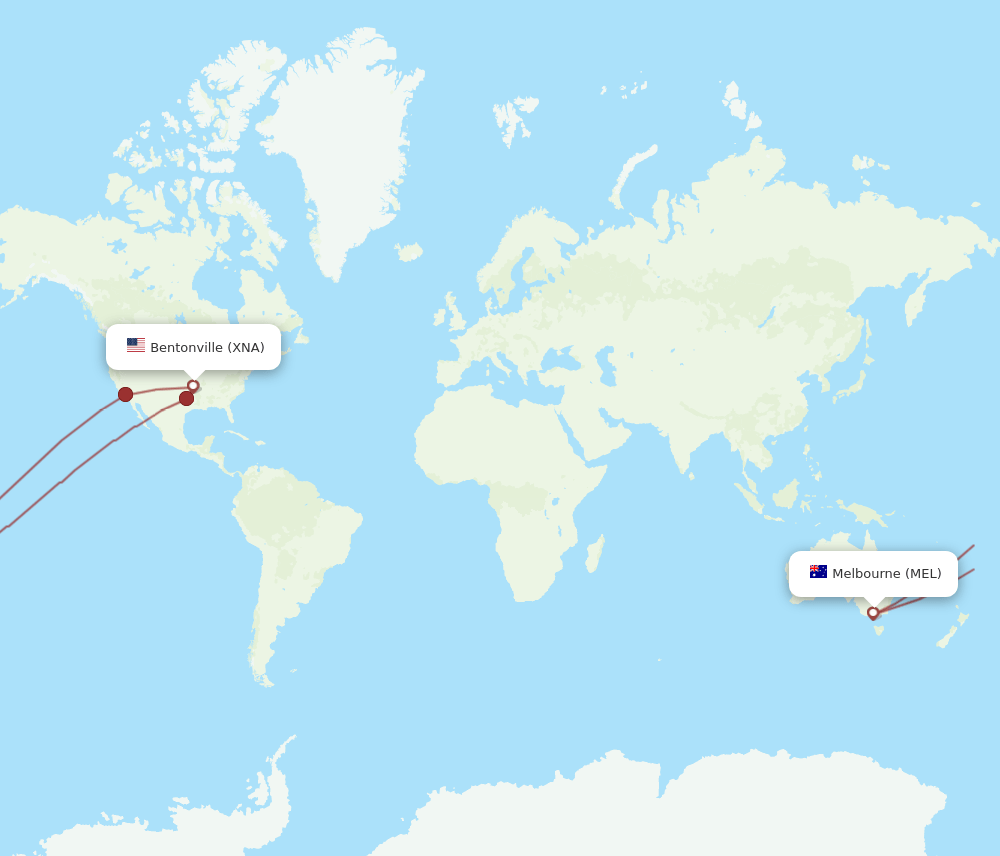 MEL-XNA flight routes