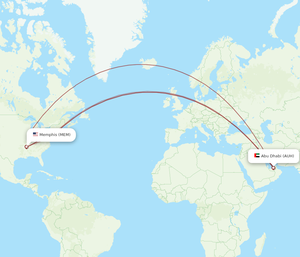 MEM-AUH flight routes