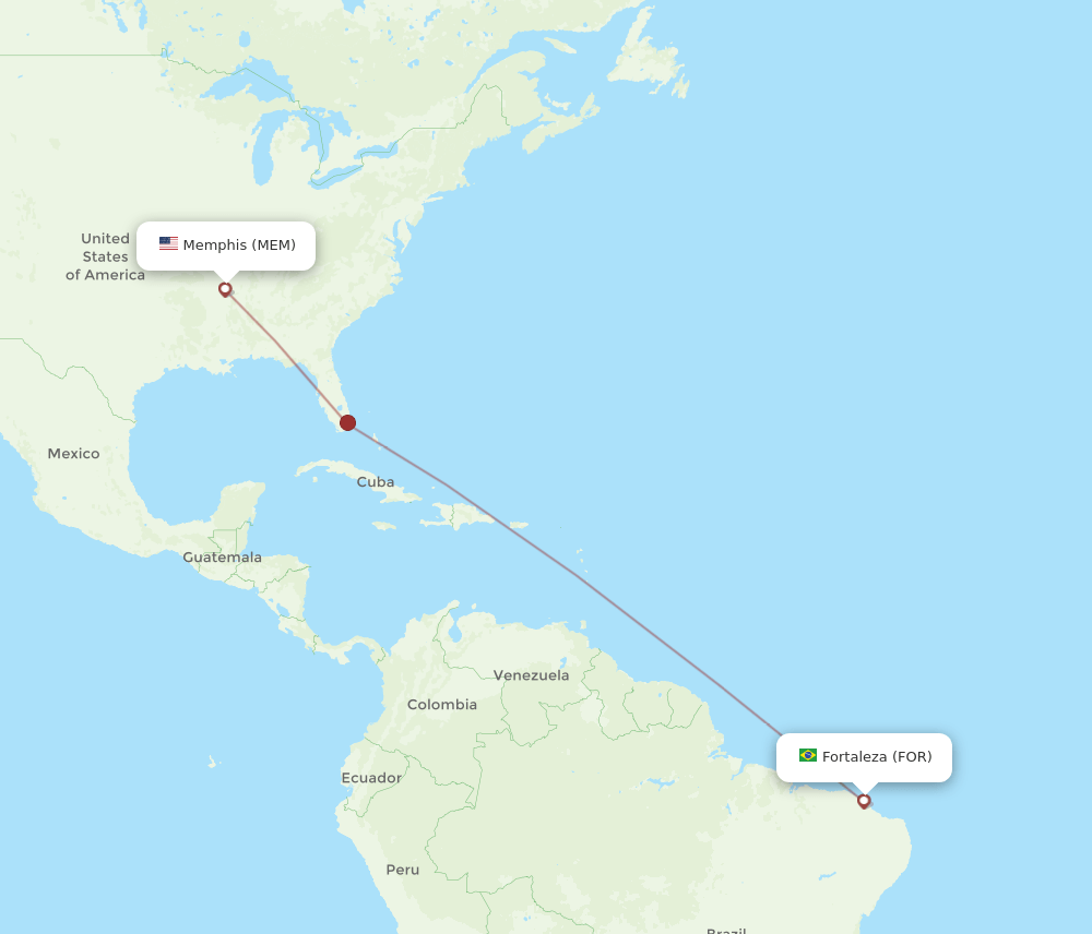 MEM-FOR flight routes