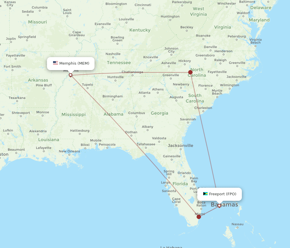 MEM-FPO flight routes