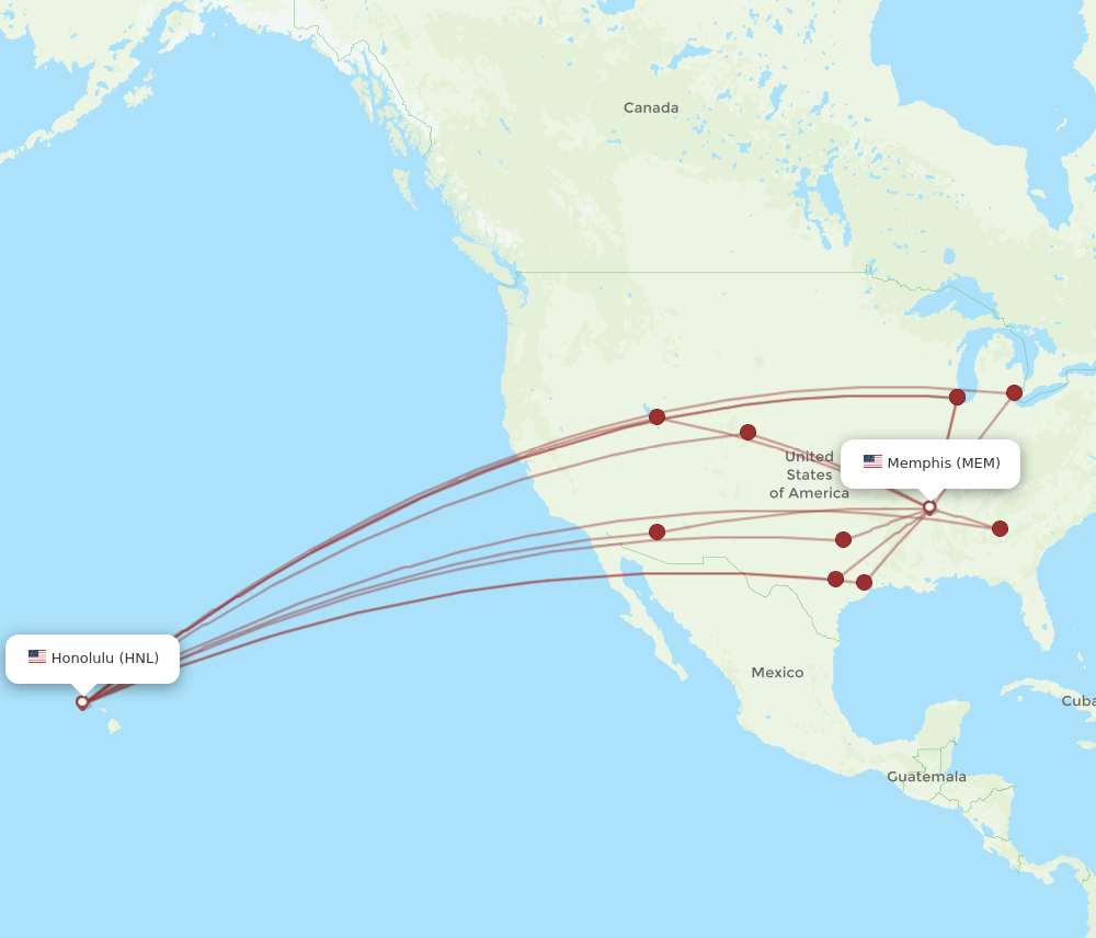MEM-HNL flight routes