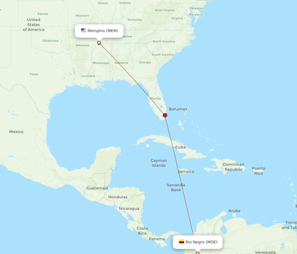 MEM-MDE flight routes