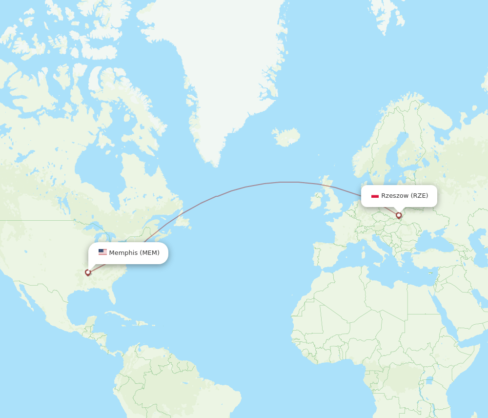 MEM to RZE flights and routes map