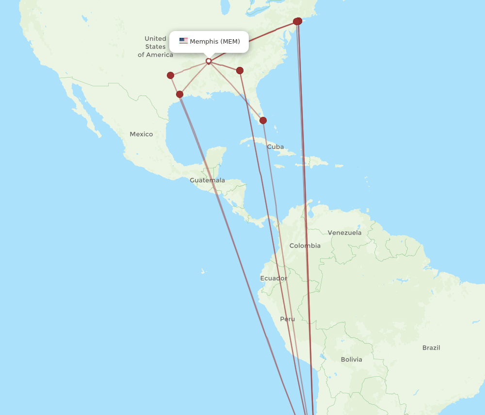MEM-SCL flight routes