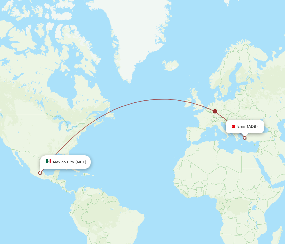 MEX-ADB flight routes