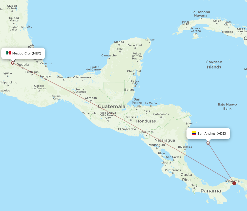 MEX-ADZ flight routes
