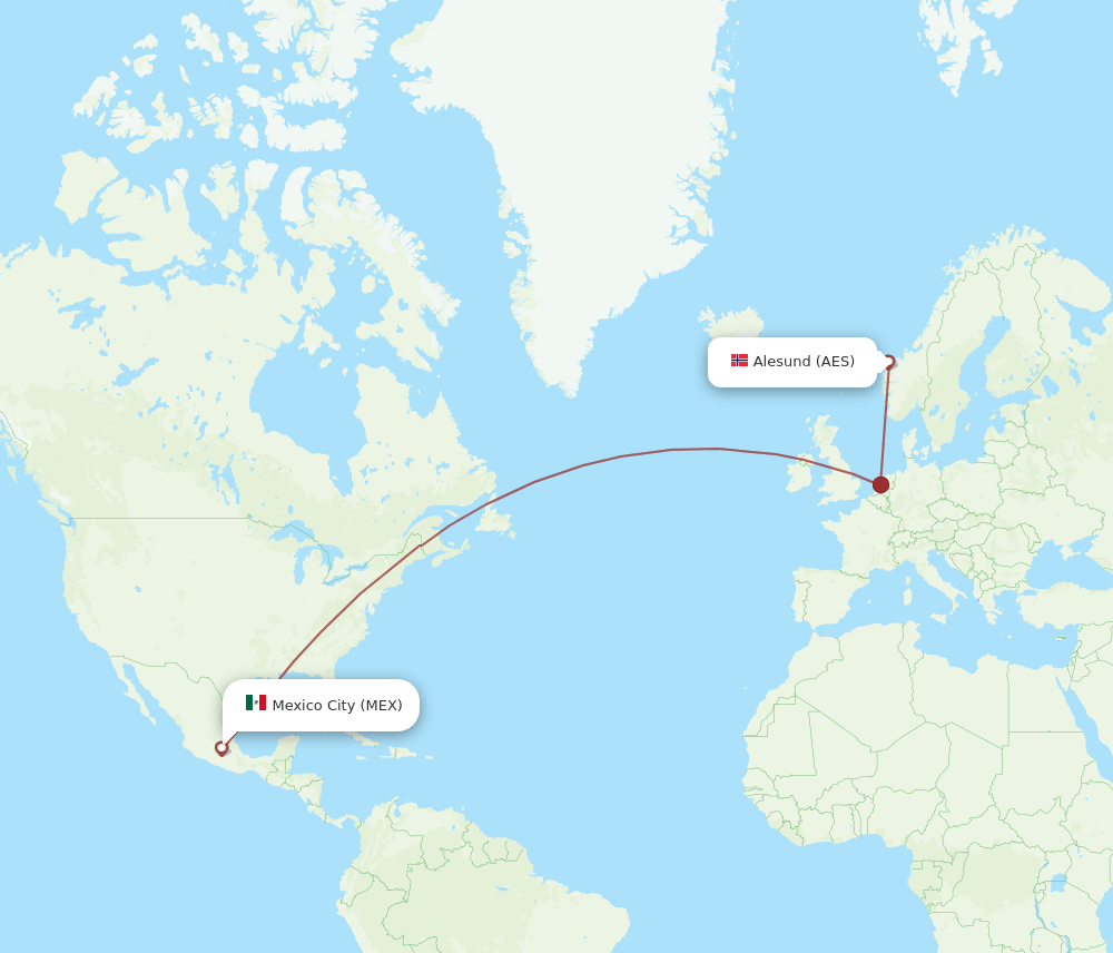 MEX-AES flight routes